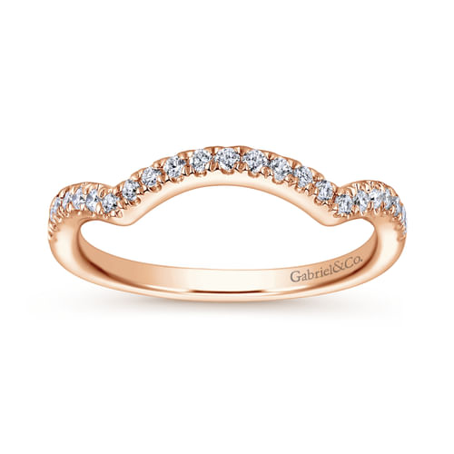 14K Rose Gold Matching Diamond Wedding Band