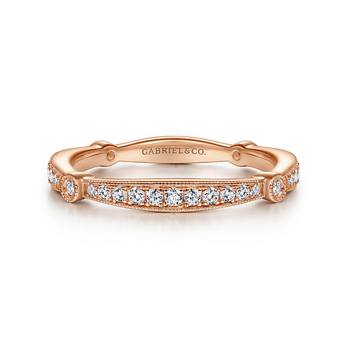 14K Rose Gold Matching Diamond Wedding Band