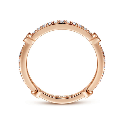 14K Rose Gold Matching Diamond Wedding Band