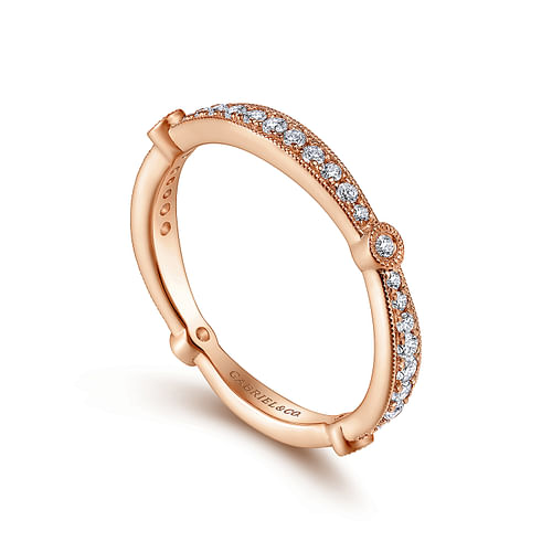 14K Rose Gold Matching Diamond Wedding Band