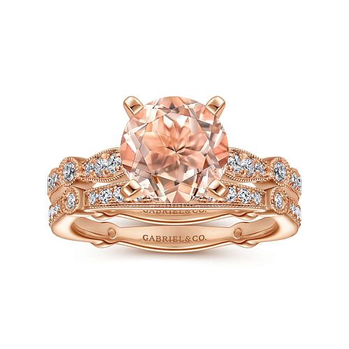 14K Rose Gold Matching Diamond Wedding Band