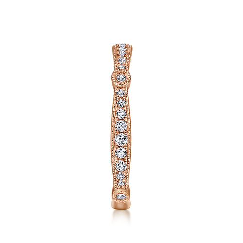 14K Rose Gold Matching Diamond Wedding Band