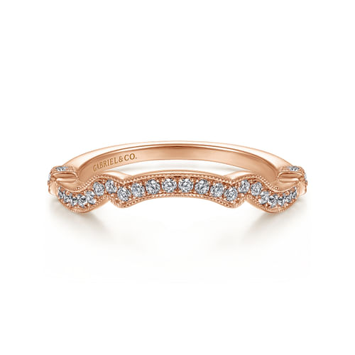 14K Rose Gold Matching Diamond Wedding Band