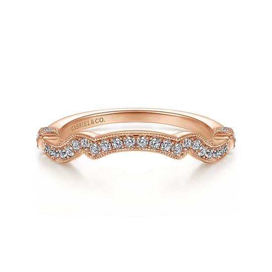 Gabriel - 14K Rose Gold Matching Diamond Wedding Band