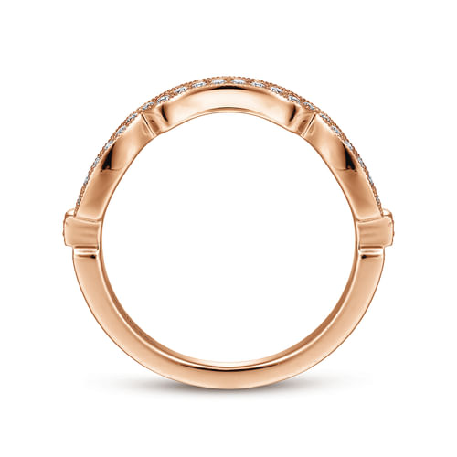 14K Rose Gold Matching Diamond Wedding Band