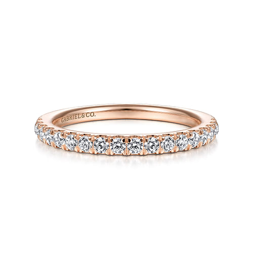 14K Rose Gold Matching Diamond Wedding Band