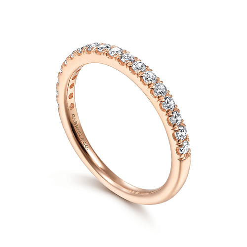 14K Rose Gold Matching Diamond Wedding Band