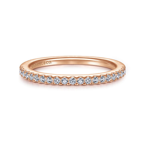 14K Rose Gold Matching Diamond Wedding Band