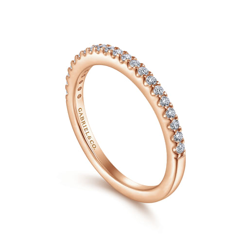 14K Rose Gold Matching Diamond Wedding Band