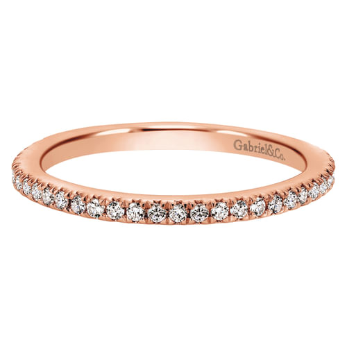 14K Rose Gold Micro Pavé Diamond Eternity Band