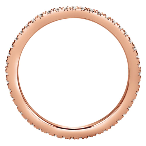 14K Rose Gold Micro Pavé Diamond Eternity Band