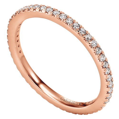 14K Rose Gold Micro Pavé Diamond Eternity Band