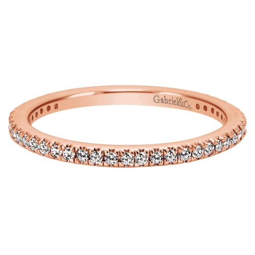 14K Rose Gold Micro Pavé Diamond Eternity Band