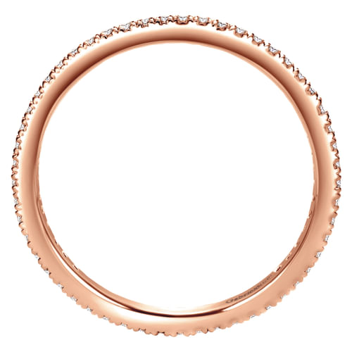 14K Rose Gold Micro Pavé Diamond Eternity Band
