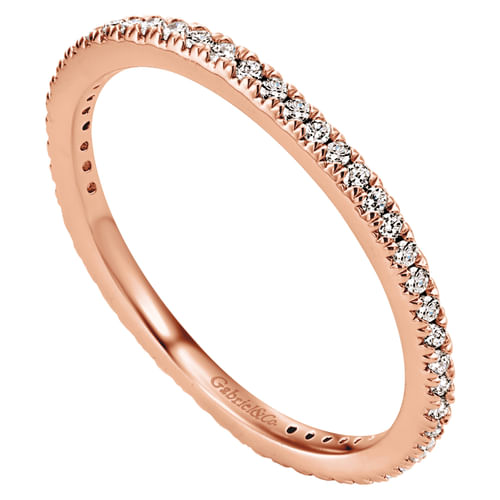 14K Rose Gold Micro Pavé Diamond Eternity Band