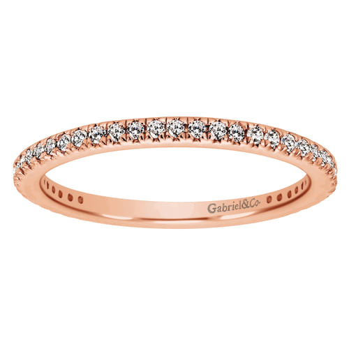 14K Rose Gold Micro Pavé Diamond Eternity Band