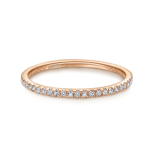 14K Rose Gold Micro Pavé Diamond Eternity Band