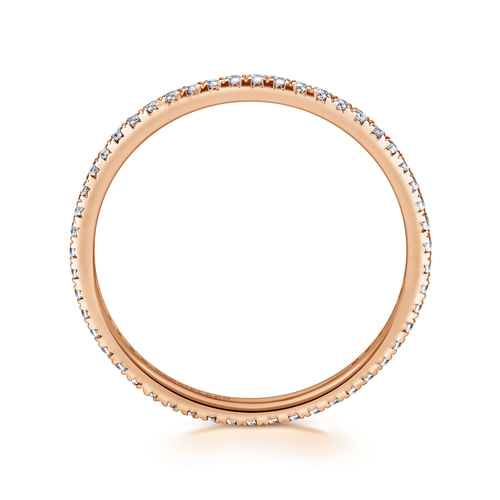 14K Rose Gold Micro Pavé Diamond Eternity Band