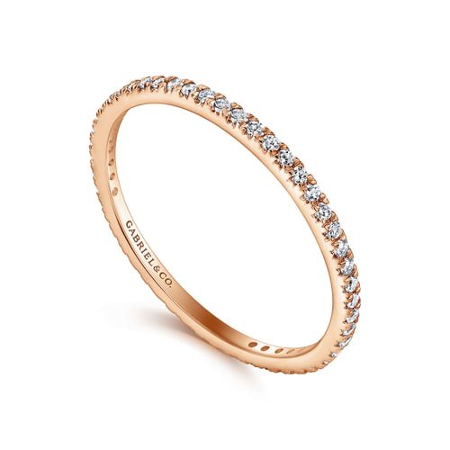 14K Rose Gold Micro Pavé Diamond Eternity Band