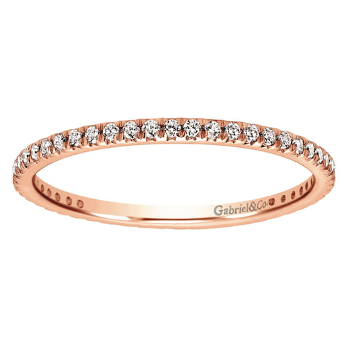 14K Rose Gold Micro Pavé Diamond Eternity Band