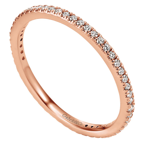 14K Rose Gold Micro Pavé Diamond Eternity Band