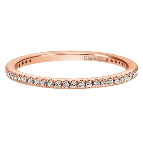 14K Rose Gold Micro Pavé Diamond Eternity Band