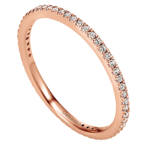 14K Rose Gold Micro Pavé Diamond Eternity Band