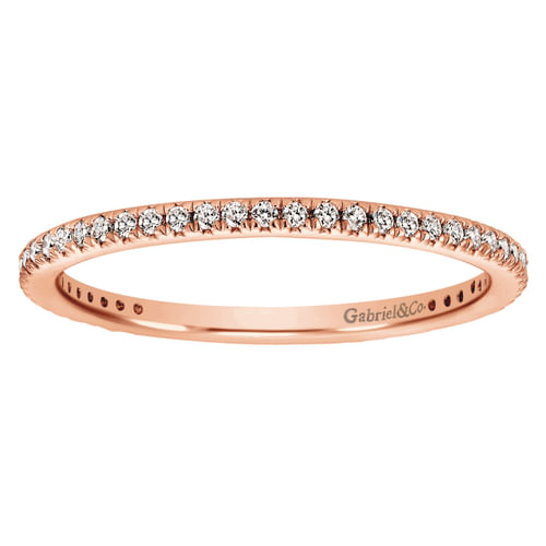 14K Rose Gold Micro Pavé Diamond Eternity Band