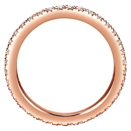 14K Rose Gold Micro Pavé Diamond Eternity Band