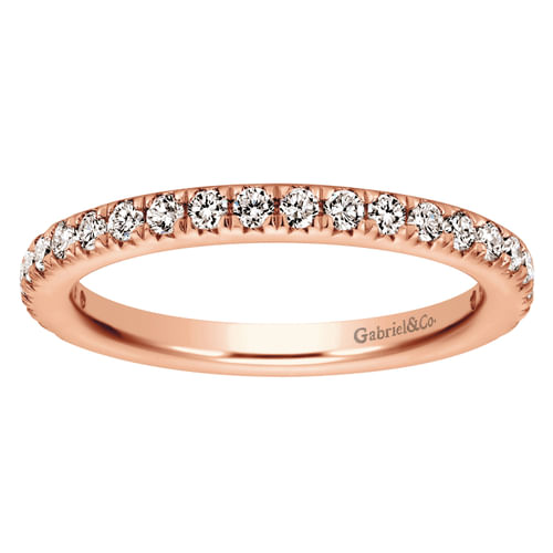 14K Rose Gold Micro Pavé Diamond Eternity Band