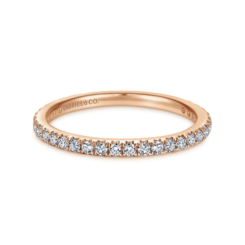14K Rose Gold Micro Pavé Diamond Eternity Band
