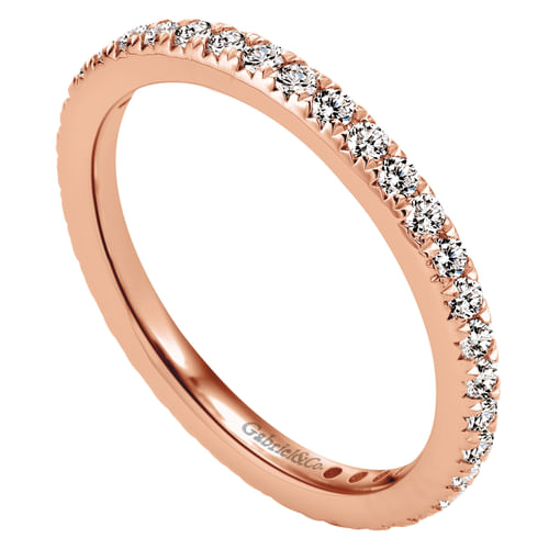14K Rose Gold Micro Pavé Diamond Eternity Band