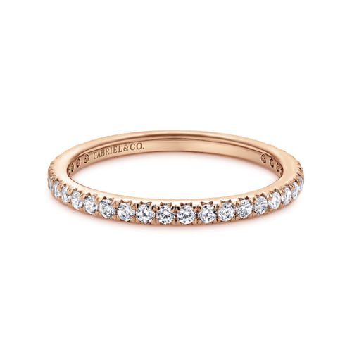 14K Rose Gold Micro Pavé Diamond Eternity Band