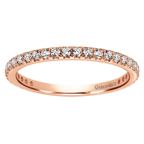 14K Rose Gold Micro Pavé Diamond Eternity Band