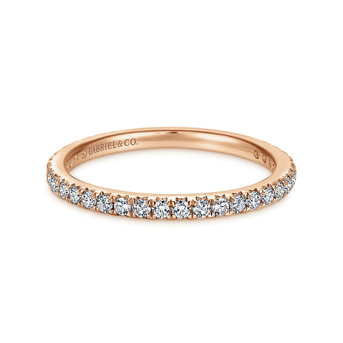 14K Rose Gold Micro Pavé Diamond Eternity Band