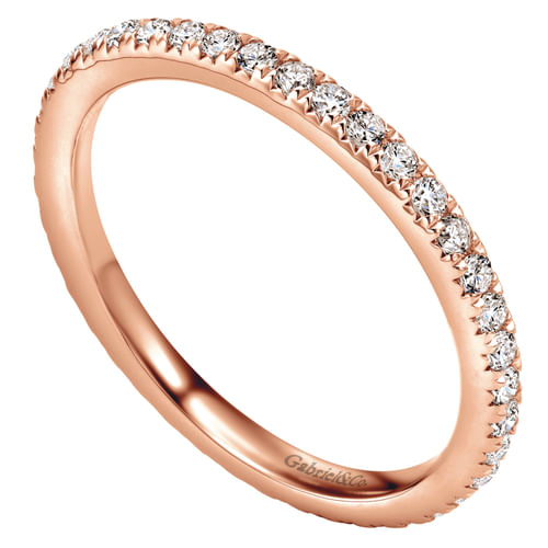 14K Rose Gold Micro Pavé Diamond Eternity Band