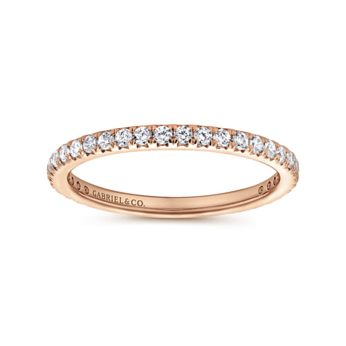 14K Rose Gold Micro Pavé Diamond Eternity Band
