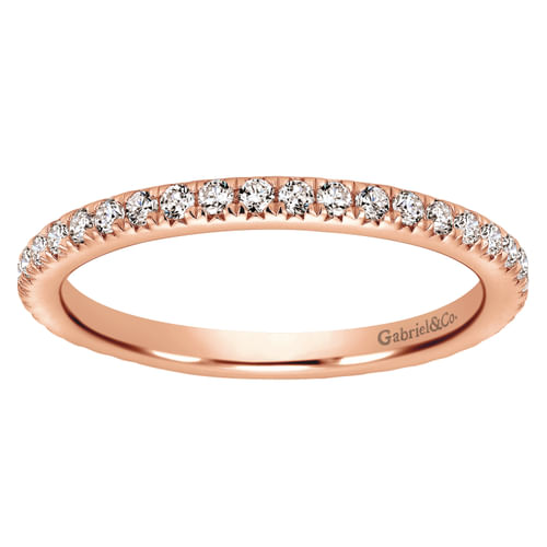 14K Rose Gold Micro Pavé Diamond Eternity Band