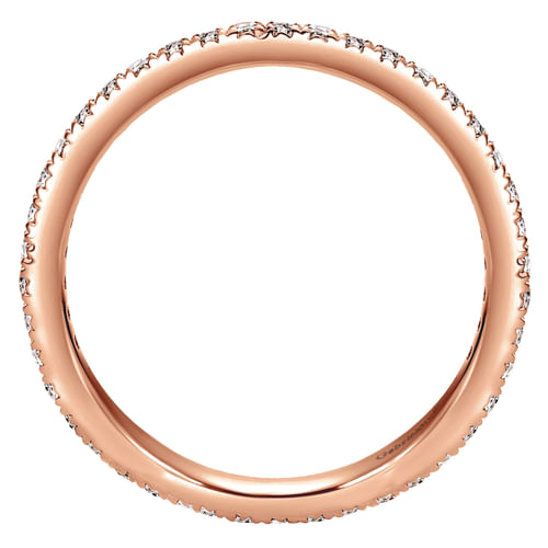 14K Rose Gold Micro Pavé Diamond Eternity Band