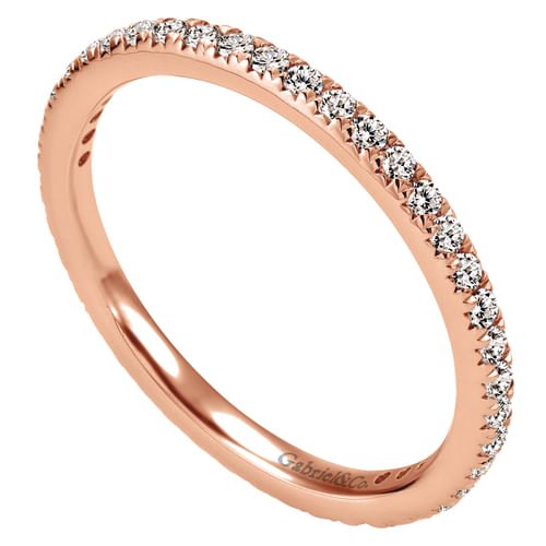 14K Rose Gold Micro Pavé Diamond Eternity Band