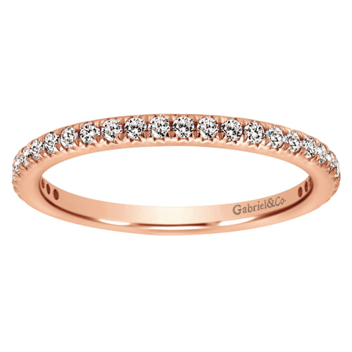 14K Rose Gold Micro Pavé Diamond Eternity Band