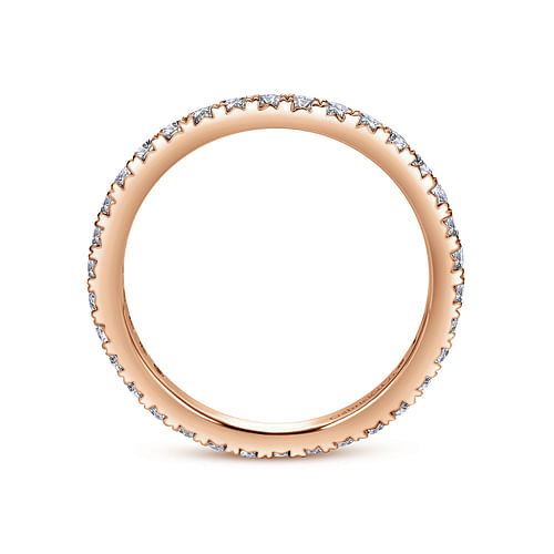 14K Rose Gold Micro Pavé Diamond Eternity Band