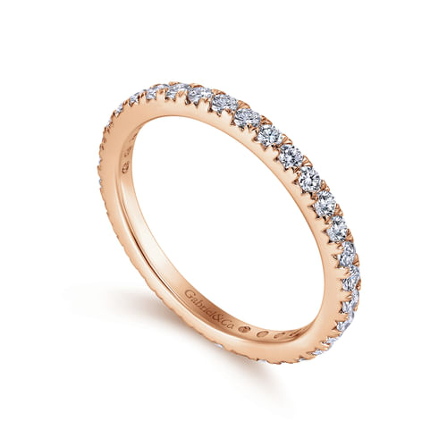 14K Rose Gold Micro Pavé Diamond Eternity Band