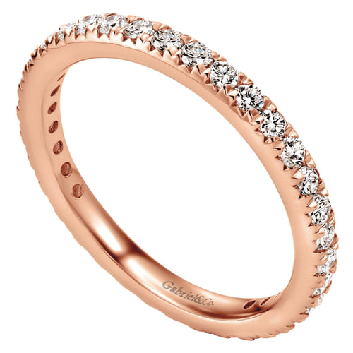 14K Rose Gold Micro Pavé Diamond Eternity Band