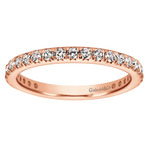 14K Rose Gold Micro Pavé Diamond Eternity Band