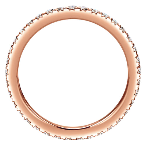 14K Rose Gold Micro Pavé Diamond Eternity Band