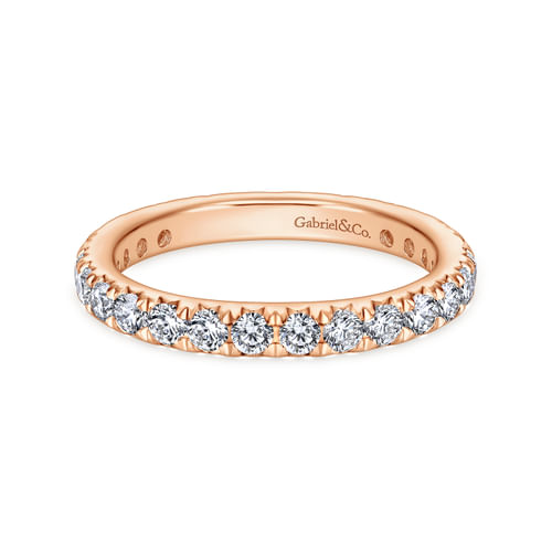 14K Rose Gold Micro Pavé Diamond Eternity Band