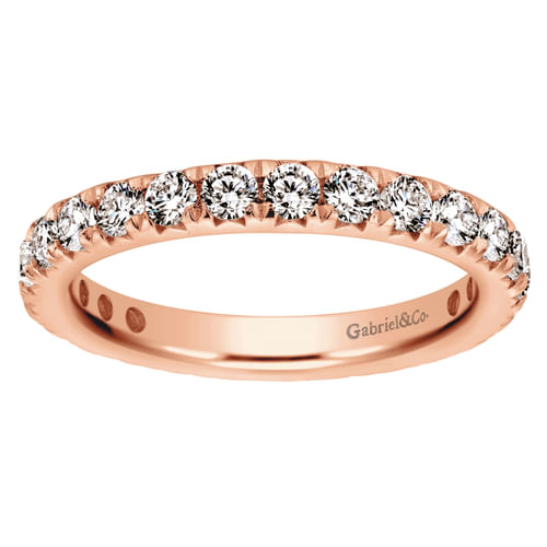 14K Rose Gold Micro Pavé Diamond Eternity Band
