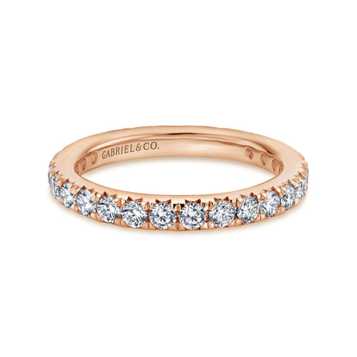 14K Rose Gold Micro Pavé Diamond Eternity Band