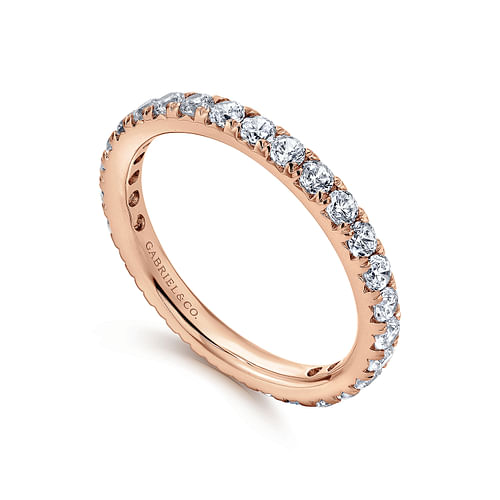 14K Rose Gold Micro Pavé Diamond Eternity Band